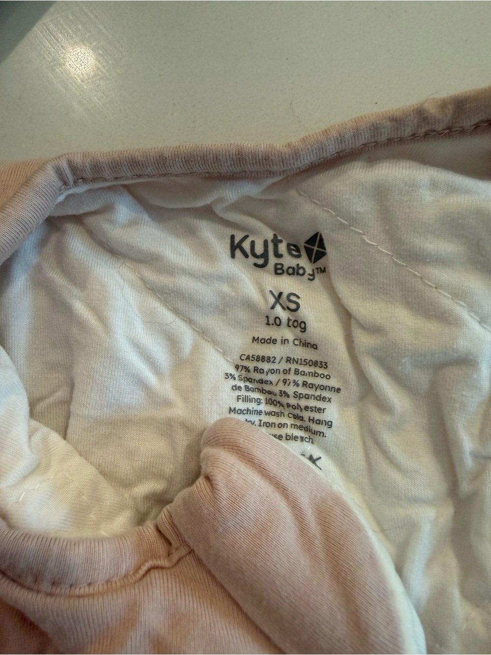 Kyte BABY Bamboo Sleep Sack in Blush Pink with White Interior